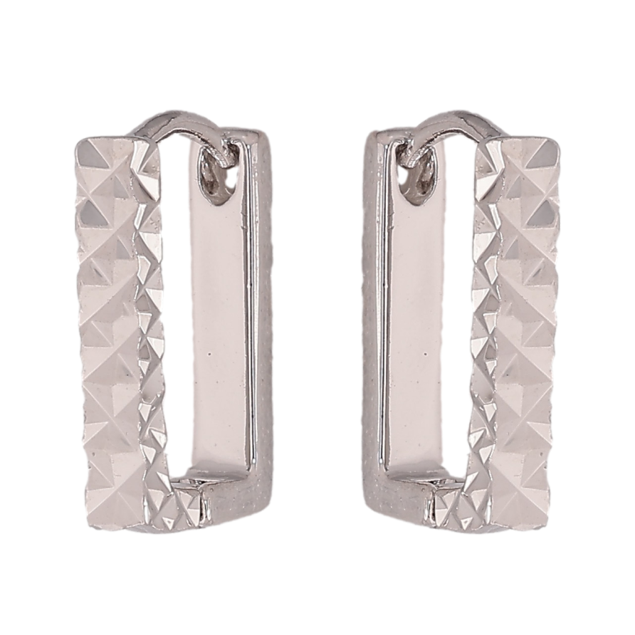 Сережки Xuping колір Родій колечка "Прямокутники з візерунком" фото №1