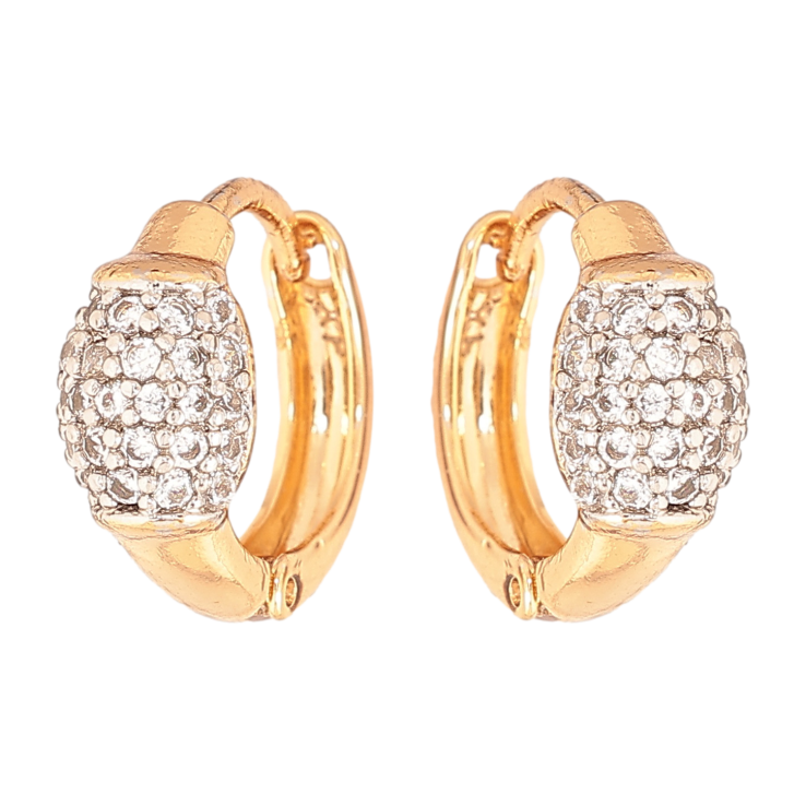 Сережки Xuping колір позолота 18K + родій колечка візерунок з кристалами фото №16 Сережки Xuping колір позолота 18K + родій колечка візерунок з кристалами фото №16