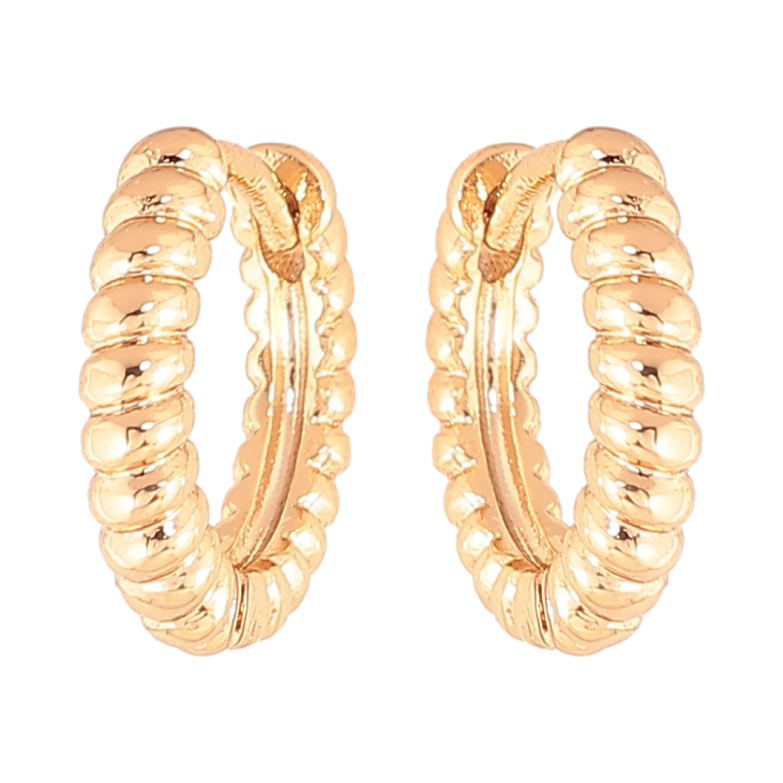 Серьги Xuping цвет позолота 18К колечки декоративный узор фото №1