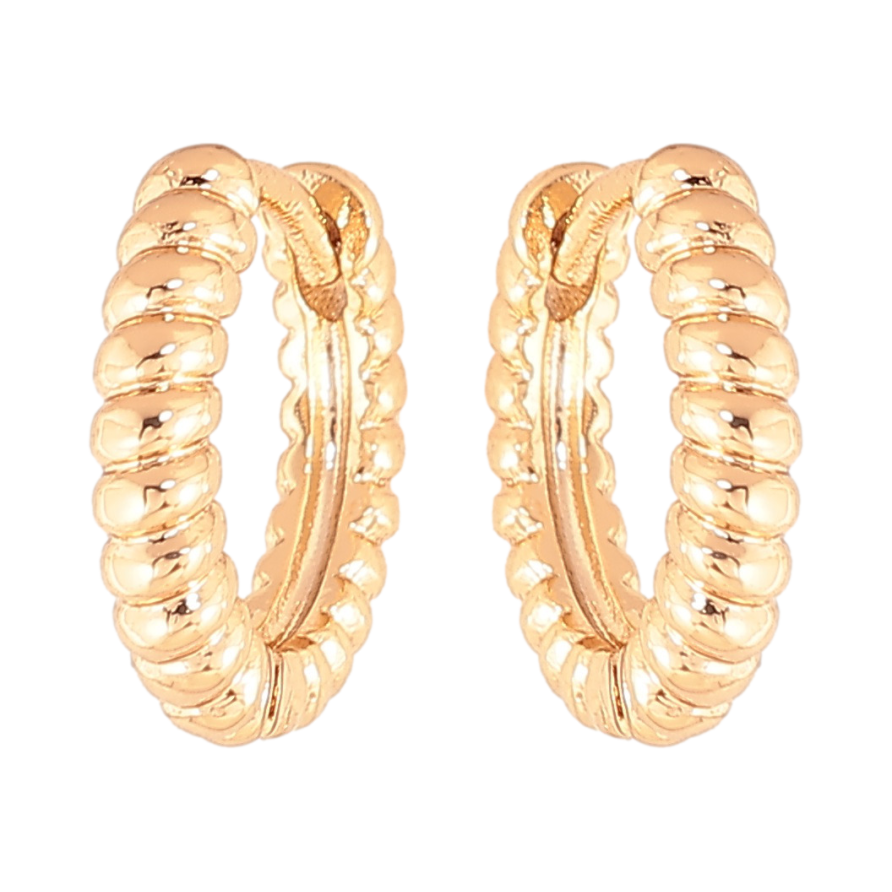 Серьги Xuping цвет позолота 18К колечки декоративный узор фото №1