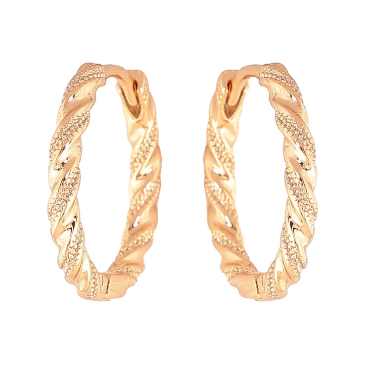 Серьги Xuping цвет позолота 18К колечки декоративный узор фото №21