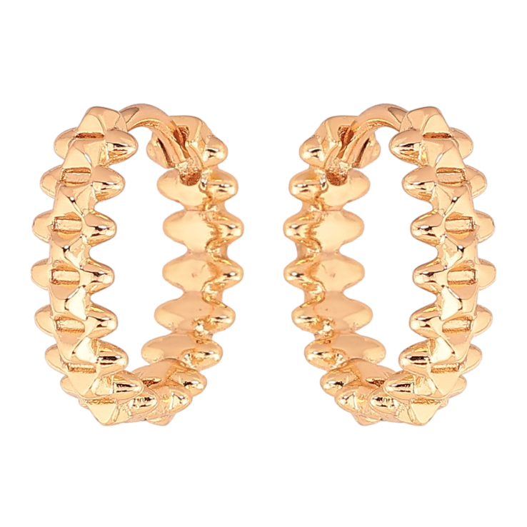 Серьги Xuping цвет позолота 18К колечки декоративный узор фото №15