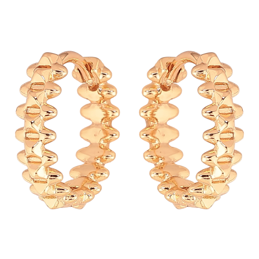 Сережки Xuping колір позолота 18К колечка декоративний візерунок фото №1