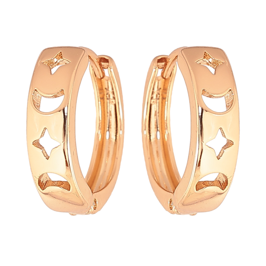 Серьги Xuping цвет позолота 18К колечки декоративный узор фото №1