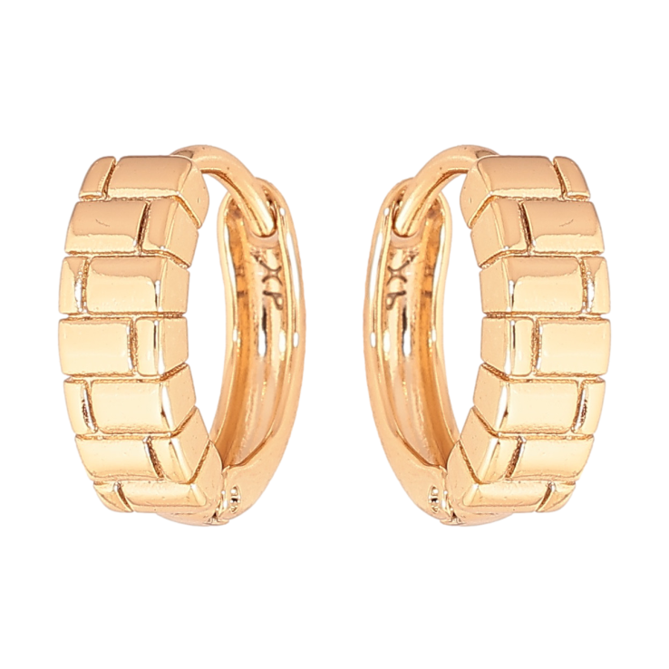 Серьги Xuping цвет позолота 18К колечки декоративный узор фото №11