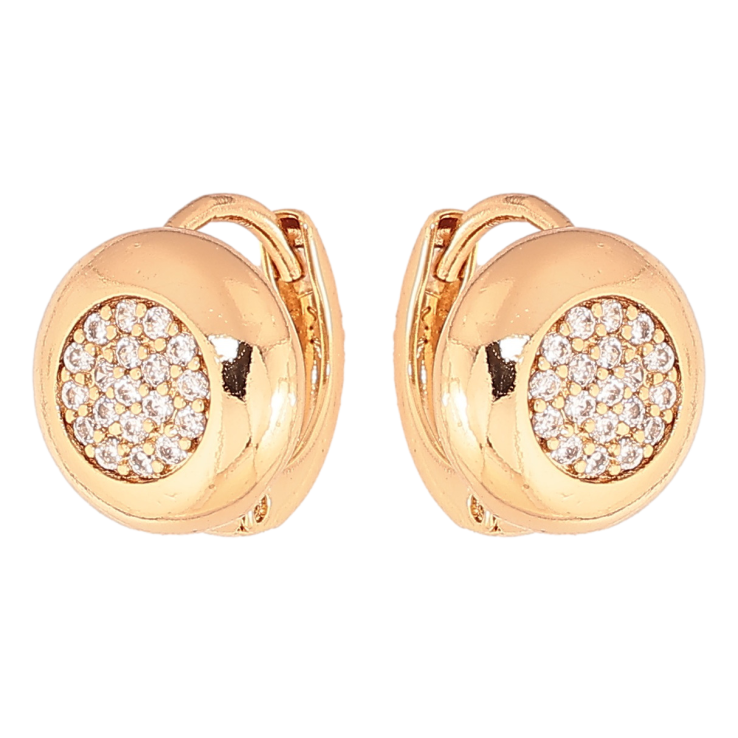 Серьги Xuping цвет позолота 18К колечки узор с инкрустацией кристаллами фото №18