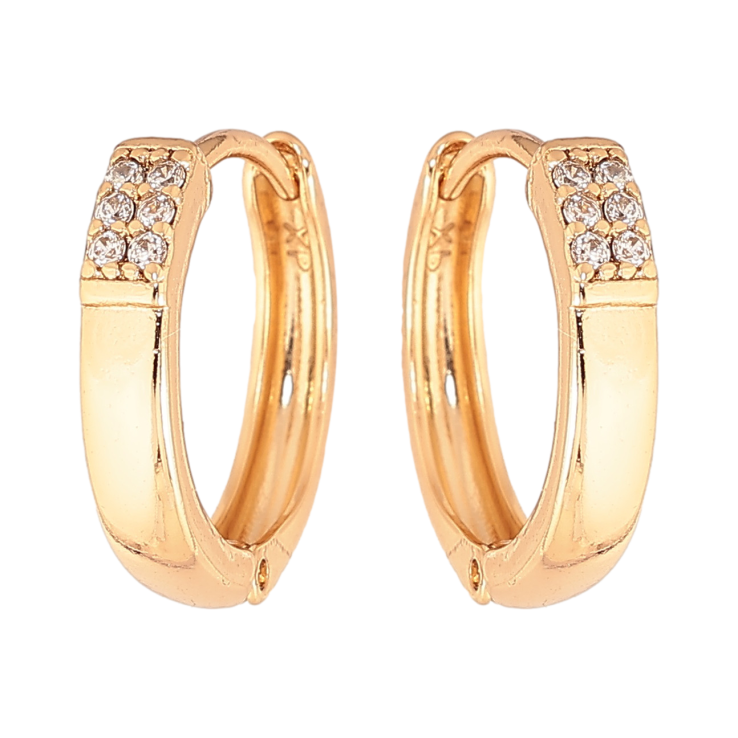 Серьги Xuping цвет позолота 18К колечки узор с кристаллами фото №21