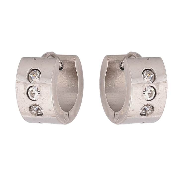 Сережки колечка "Візерунок з кристалами" фото №2 Сережки колечка "Візерунок з кристалами" фото №2