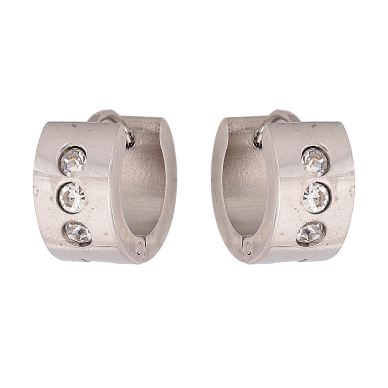 Сережки колечка "Візерунок з кристалами" фото №1 Сережки колечка "Візерунок з кристалами" фото №1