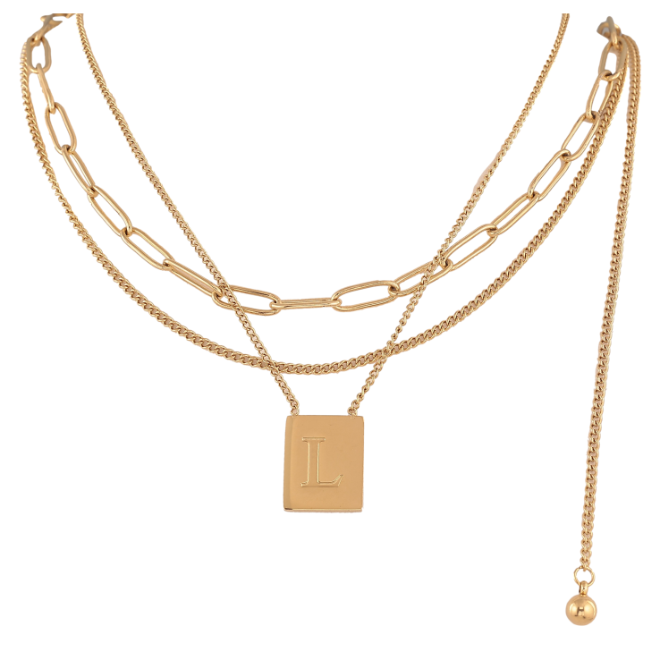 Кольє Нержавіюча сталь "Потрійний ланцюжок з підвіскою" довжина 40-45см х 2-4мм фото №25