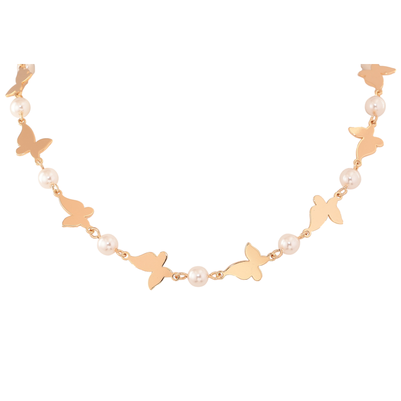 Кольє Xuping M&L колір 18К "Метелики з перлинами" розмір 44-49см х 6-12мм фото №8