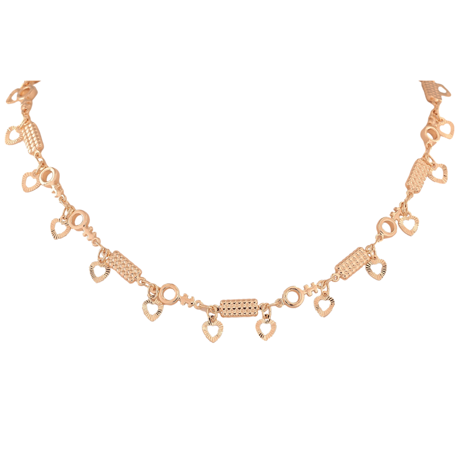 Колье Xuping M&L цвет 18К "Подвески сердечки" размер 43см х 3-5мм фото №1