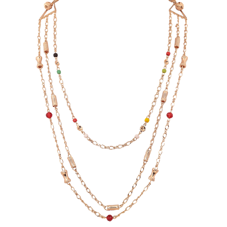 Кольє Xuping M&L колір 18К "Потрійний ланцюжок з декоративними намистинами" довжина 82-88см х 4-20мм фото №12 Кольє Xuping M&L колір 18К "Потрійний ланцюжок з декоративними намистинами" довжина 82-88см х 4-20мм фото №12