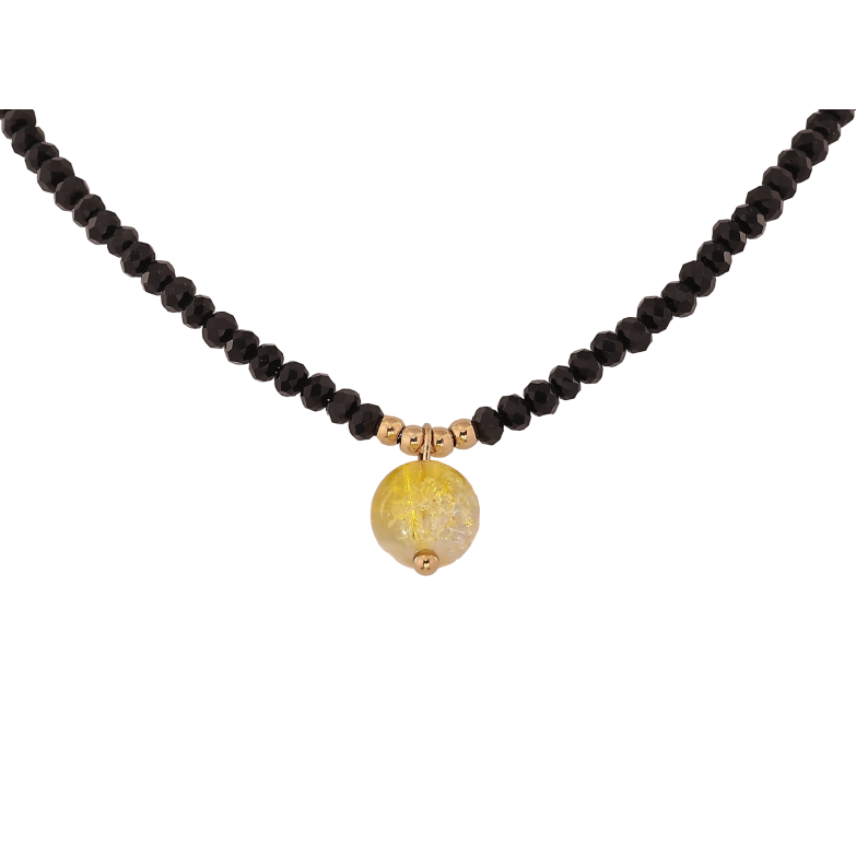 Колье Xuping ТТМ Stainless Steel цвет 14К "Черные бусы с желтой бусиной, ø 10мм" длина 45-50см х 3-4мм фото №14 Колье Xuping ТТМ Stainless Steel цвет 14К "Черные бусы с желтой бусиной, ø 10мм" длина 45-50см х 3-4мм фото №14