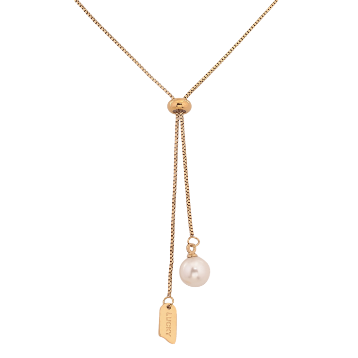 Кольє Xuping ТТМ Stainless Steel колір 14К "Ланцюжок з бігунком і перлинними підвісками" довжина 55-60см х 1мм фото №15 Кольє Xuping ТТМ Stainless Steel колір 14К "Ланцюжок з бігунком і перлинними підвісками" довжина 55-60см х 1мм фото №15