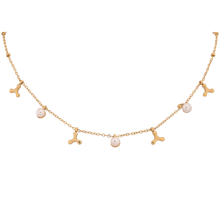 Кольє Xuping ТТМ Stainless Steel колір 14К "Ланцюжок з підвісками та перлинами" довжина 42-47см х 1-2мм фото №17 Кольє Xuping ТТМ Stainless Steel колір 14К "Ланцюжок з підвісками та перлинами" довжина 42-47см х 1-2мм фото №17