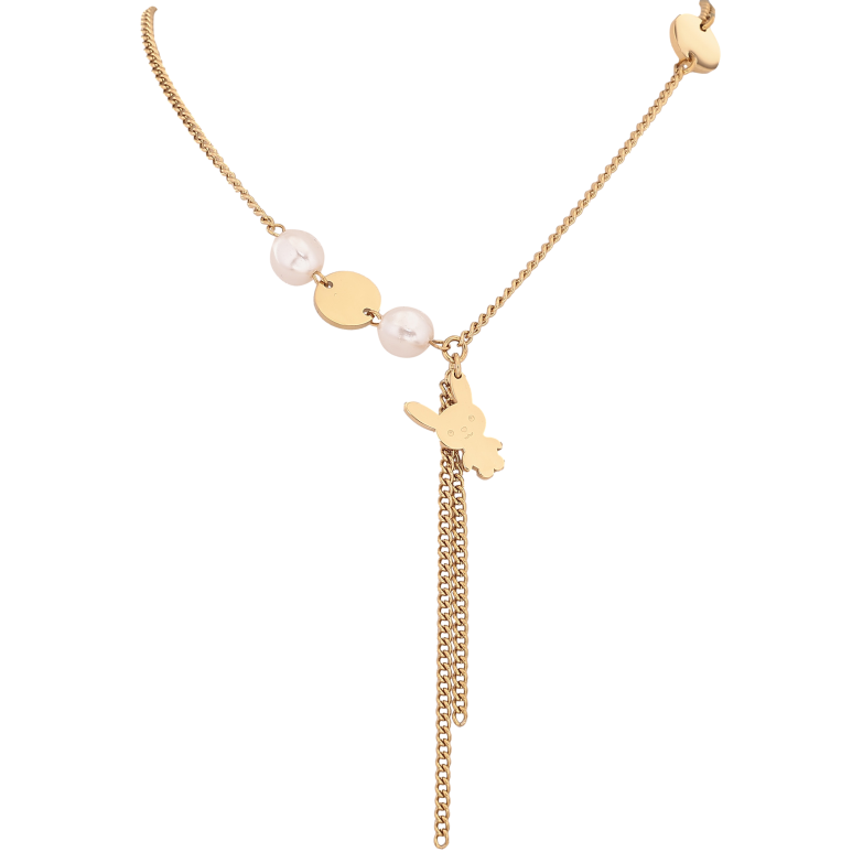 Колье Xuping ТТМ Stainless Steel цвет 14К "Зайчик" длина 45-50см х 2-10мм фото №1