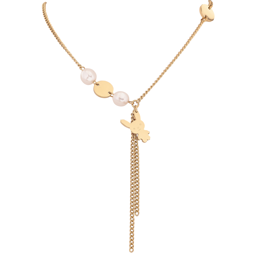 Колье Xuping ТТМ Stainless Steel цвет 14К "Зайчик" длина 45-50см х 2-10мм фото №1