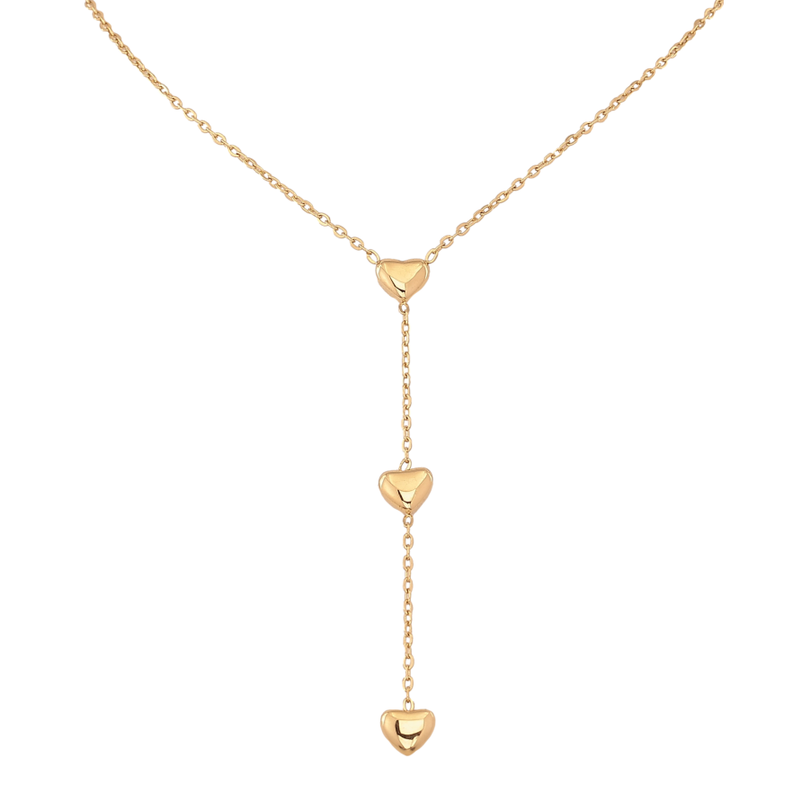 Кольє Xuping ТТМ Stainless Steel колір 14К "Сердечка" довжина 42-47см х 1.5мм фото №1