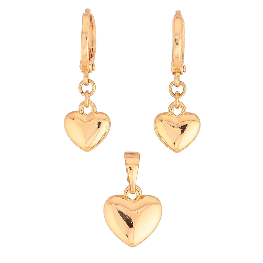 Набір Xuping колір Позолота 18K сережки кулон "Сердечки" фото №1 Набір Xuping колір Позолота 18K сережки кулон "Сердечки" фото №1