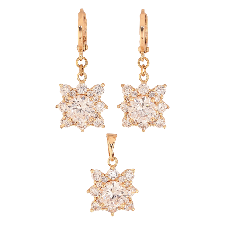 Набір Xuping M&L колір 18K Сережки Кулон "Кристальні зірки" фото №19