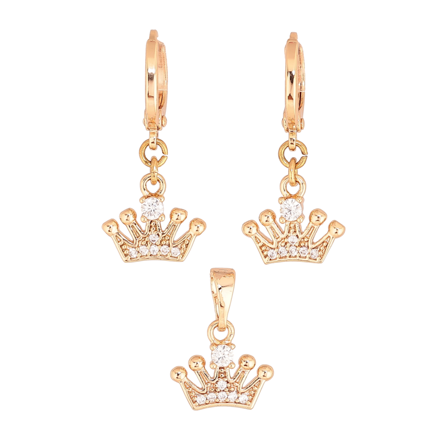 Набір Xuping M&L колір 18K Сережки Кулон "Корона" фото №1