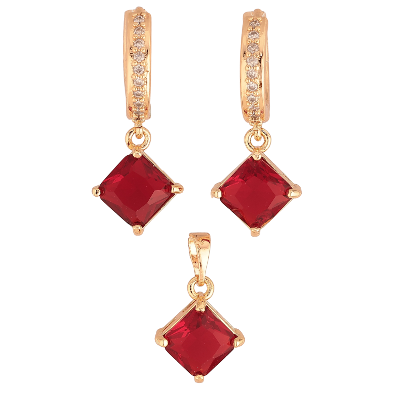 Набор Xuping M&L цвет 18K Серьги Кулон "Красные кристаллы" 8х8мм фото №2 Набор Xuping M&L цвет 18K Серьги Кулон "Красные кристаллы" 8х8мм фото №2