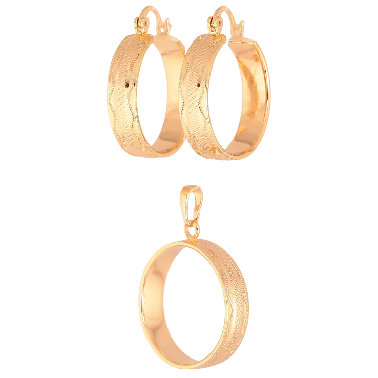 Набір Xuping M&L колір 18K Сережки Кулон "Кільця" ø 2.5см фото №16 Набір Xuping M&L колір 18K Сережки Кулон "Кільця" ø 2.5см фото №16