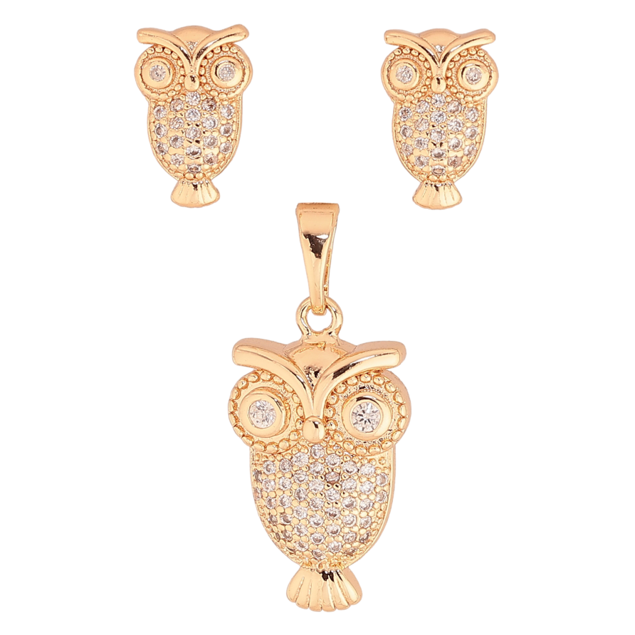 Набор Xuping M&L цвет 18K Серьги Кулон "Совы с инкрустацией кристаллами" фото №1 Набор Xuping M&L цвет 18K Серьги Кулон "Совы с инкрустацией кристаллами" фото №1