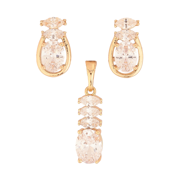 Набір Xuping колір Позолота 18K Кулон сережки "Декоративний орнамент з кристалами" фото №3 Набір Xuping колір Позолота 18K Кулон сережки "Декоративний орнамент з кристалами" фото №3