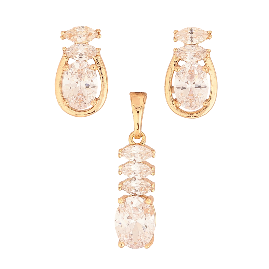 Набор Xuping цвет Позолота 18K Серьги Кулон "Декоративный орнамент с кристаллами" фото №1