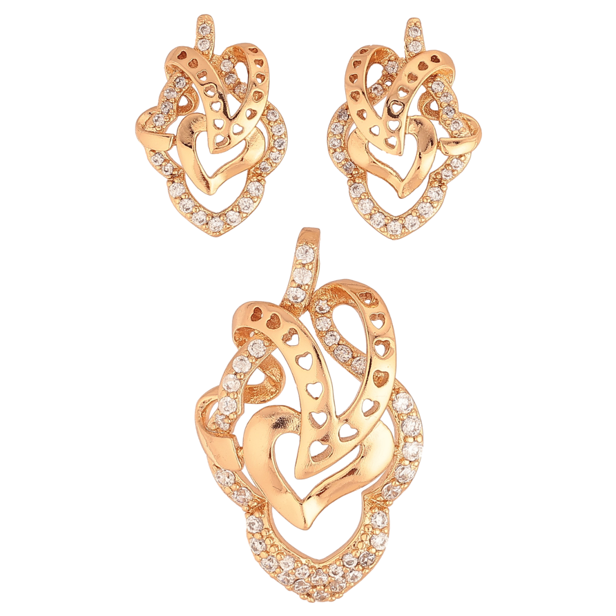 Набор Xuping Позолота 18K Серьги Кулон "Декоративный романтичный орнамент с кристаллами" фото №1