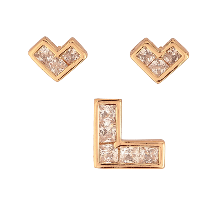 Набір Xuping колір Позолота 18K Сережки Кулон "Візерунок з кристалами" фото №21 Набір Xuping колір Позолота 18K Сережки Кулон "Візерунок з кристалами" фото №21