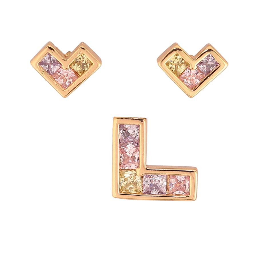 Набор Xuping цвет Позолота 18K Серьги Кулон "Узор с разноцветными кристаллами" фото №1 Набор Xuping цвет Позолота 18K Серьги Кулон "Узор с разноцветными кристаллами" фото №1