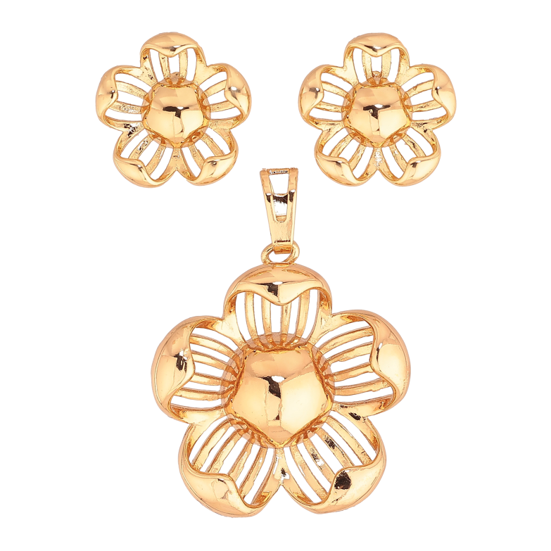 Набор Xuping цвет Позолота 18K Серьги Кулон "Цветок" фото №11