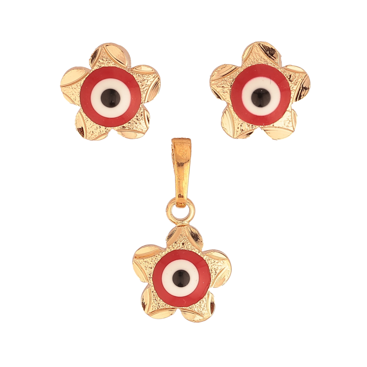 Набір Xuping колір Позолота 18K Сережки Кулон "Квіточка-Оберіг" фото №5 Набір Xuping колір Позолота 18K Сережки Кулон "Квіточка-Оберіг" фото №5