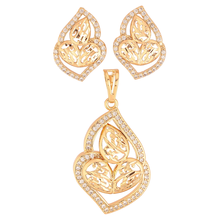 Набір Xuping колір Позолота 18K Сережки Кулон "Вигадливий орнамент з кристалами" фото №14 Набір Xuping колір Позолота 18K Сережки Кулон "Вигадливий орнамент з кристалами" фото №14