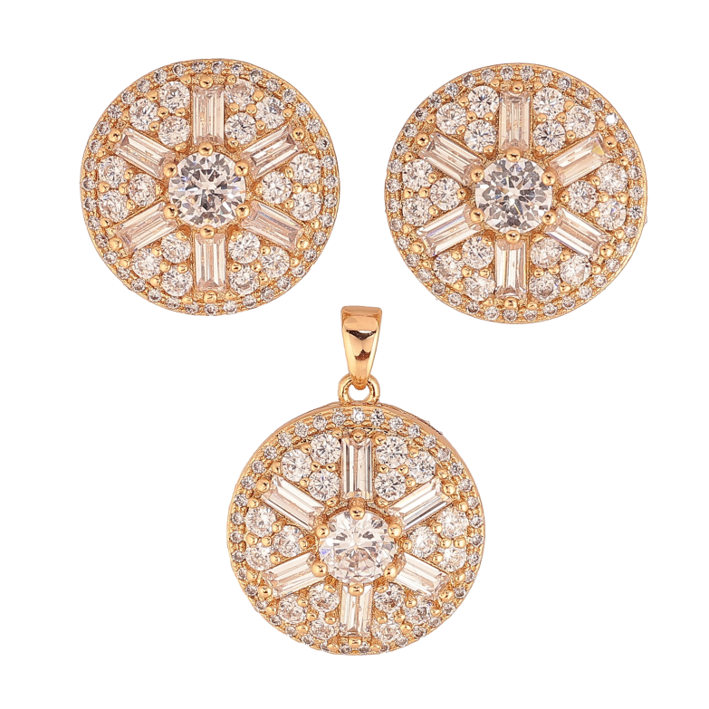 Набір Xuping колір Позолота 18K Сережки Кулон "Інкрустація кристалами" фото №1