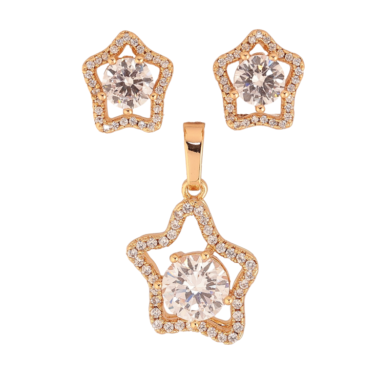 Набір Xuping колір Позолота 18K Сережки Кулон "Зірочки з кристалами" фото №16 Набір Xuping колір Позолота 18K Сережки Кулон "Зірочки з кристалами" фото №16