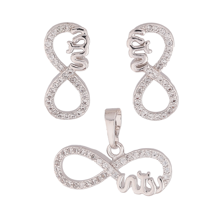 Набір Xuping колір Родій Сережки "Нескінченність" фото №8