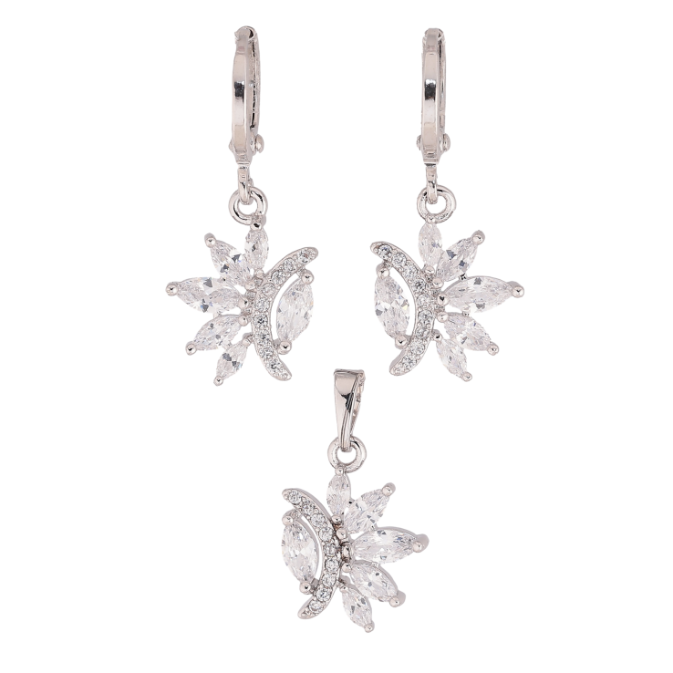 Набір Xuping Родій Сережки Кулон "Кристальні підвіски" фото №9