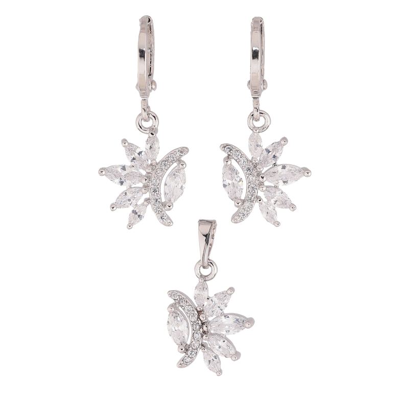 Набір Xuping Родій Сережки Кулон "Кристальні підвіски" фото №1