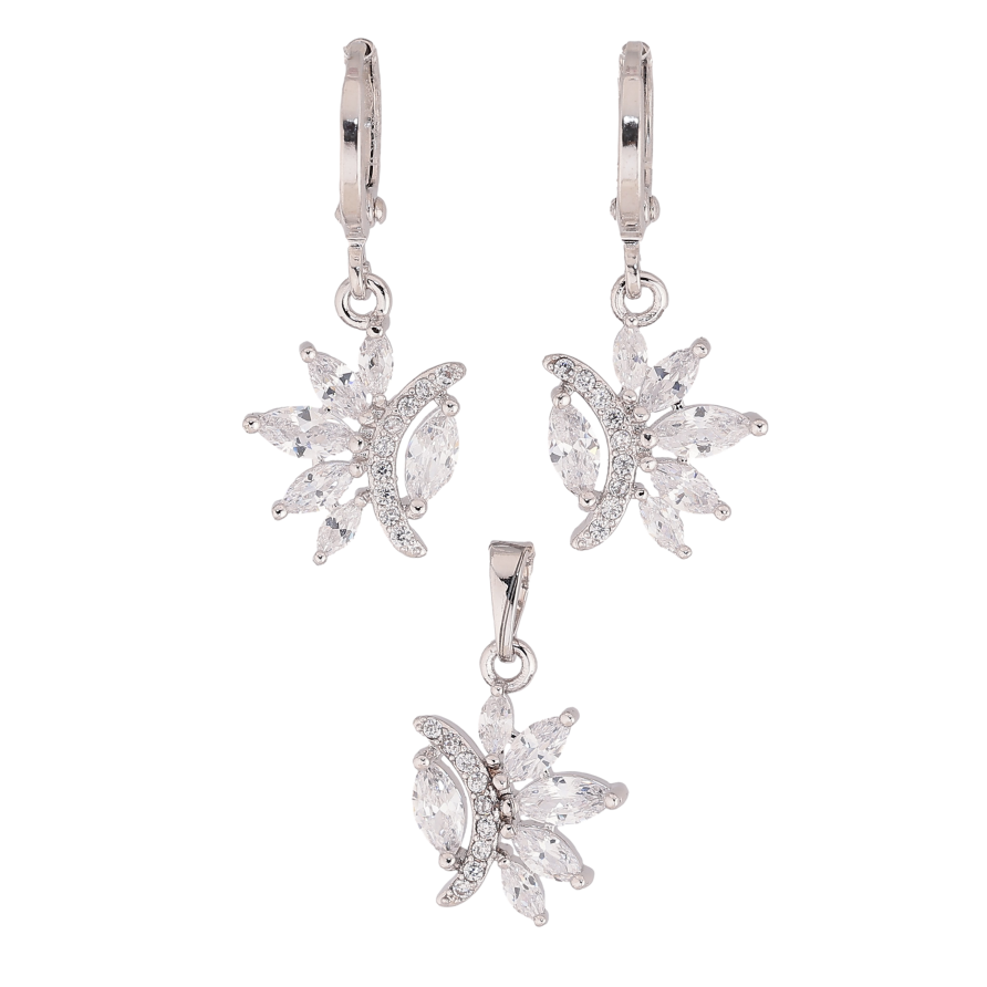 Набір Xuping Родій Сережки Кулон "Кристальні підвіски" фото №1