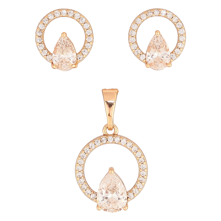Набір Xuping колір Позолота 18K сережки кулон "Кільця з кристальними крапельками" фото №16 Набір Xuping колір Позолота 18K сережки кулон "Кільця з кристальними крапельками" фото №16