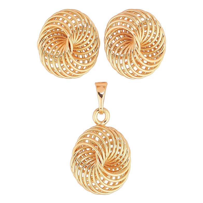 Набір Xuping колір Позолота 18K сережки кулон "Декоративний візерунок" фото №1