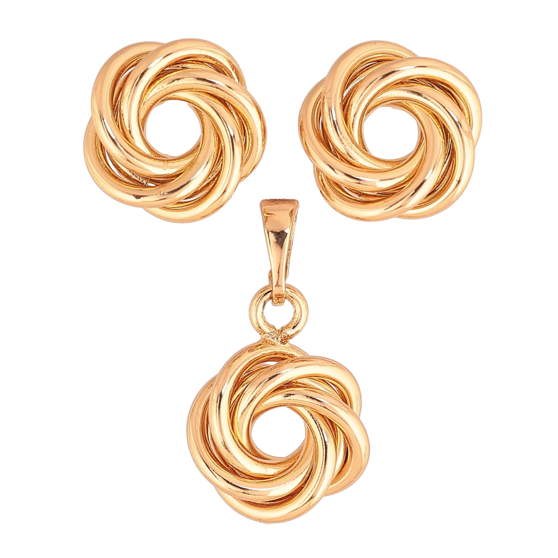 Набор Xuping цвет Позолота 18K серьги кулон "Цветочки" фото №1 Набор Xuping цвет Позолота 18K серьги кулон "Цветочки" фото №1