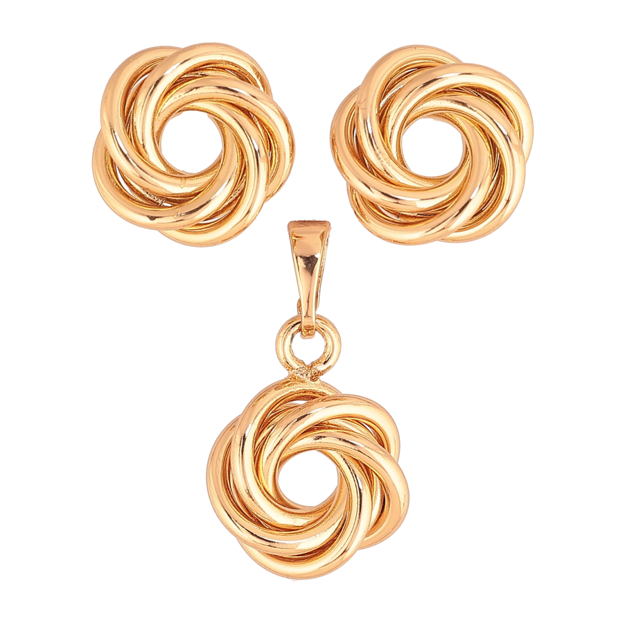 Набор Xuping цвет Позолота 18K серьги кулон "Цветочки" фото №1 Набор Xuping цвет Позолота 18K серьги кулон "Цветочки" фото №1