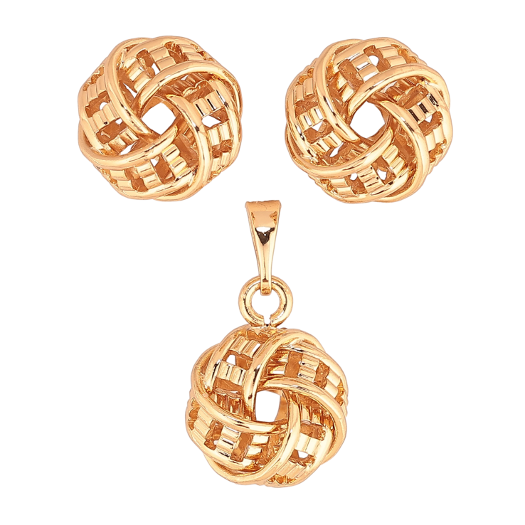 Набір Xuping колір Позолота 18K сережки кулон "Декоративний візерунок" фото №15 Набір Xuping колір Позолота 18K сережки кулон "Декоративний візерунок" фото №15