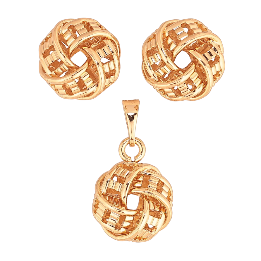 Набор Xuping цвет Позолота 18K серьги кулон "Декоративный узор" фото №1 Набор Xuping цвет Позолота 18K серьги кулон "Декоративный узор" фото №1