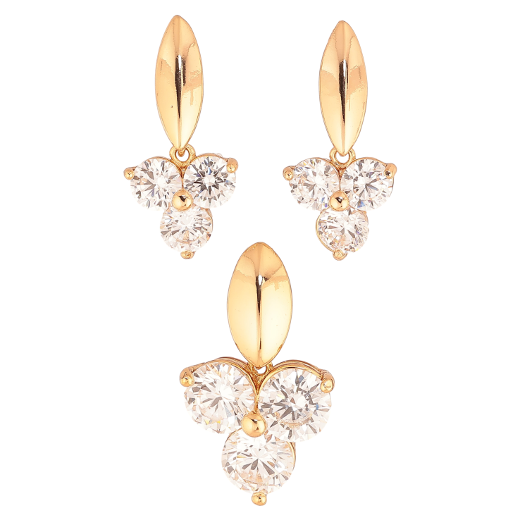 Набір Xuping колір Позолота 18K сережки кулон "Візерунок з кристалами" фото №17 Набір Xuping колір Позолота 18K сережки кулон "Візерунок з кристалами" фото №17